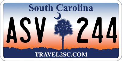 SC license plate ASV244