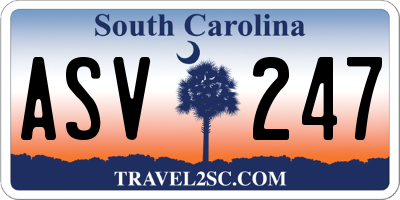 SC license plate ASV247