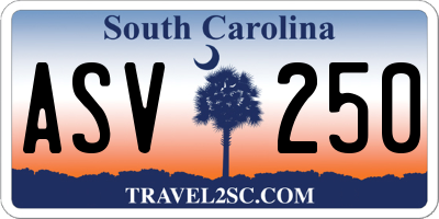 SC license plate ASV250