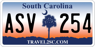 SC license plate ASV254