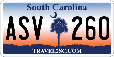 SC license plate ASV260