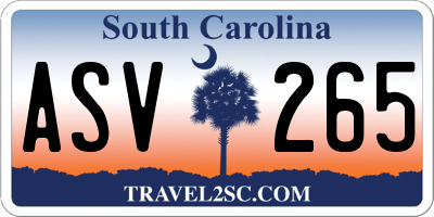 SC license plate ASV265