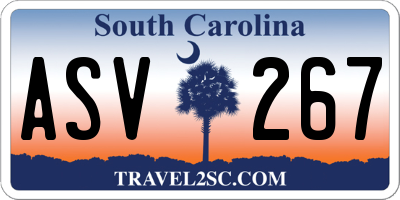 SC license plate ASV267
