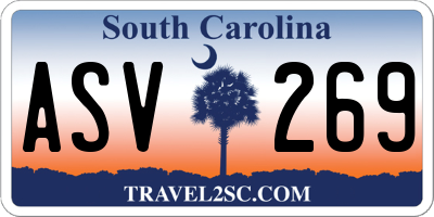 SC license plate ASV269