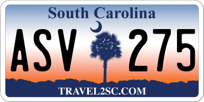 SC license plate ASV275