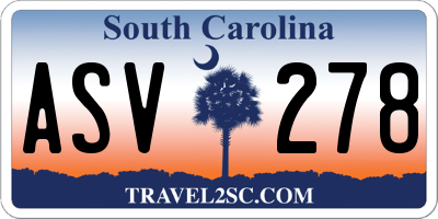 SC license plate ASV278