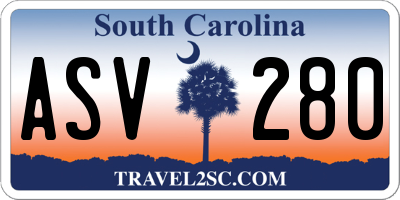 SC license plate ASV280