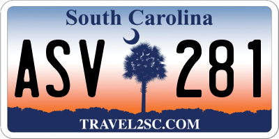 SC license plate ASV281