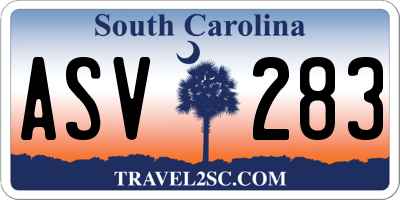 SC license plate ASV283