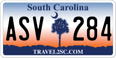 SC license plate ASV284