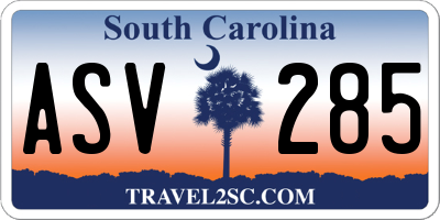 SC license plate ASV285