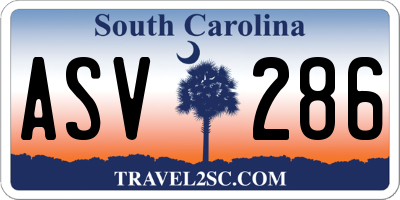 SC license plate ASV286