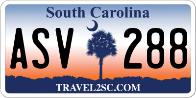 SC license plate ASV288