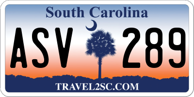 SC license plate ASV289