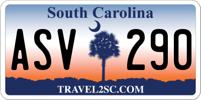SC license plate ASV290