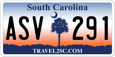 SC license plate ASV291