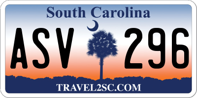 SC license plate ASV296