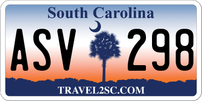 SC license plate ASV298