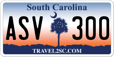 SC license plate ASV300