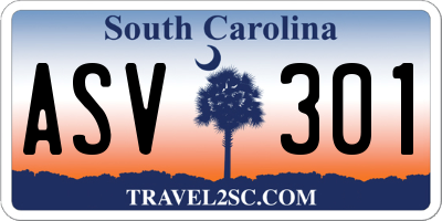SC license plate ASV301