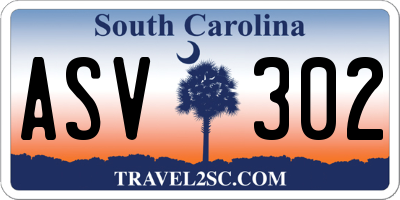 SC license plate ASV302