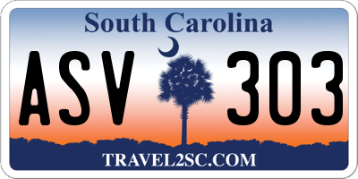 SC license plate ASV303