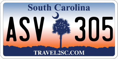 SC license plate ASV305