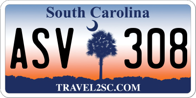 SC license plate ASV308