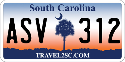 SC license plate ASV312