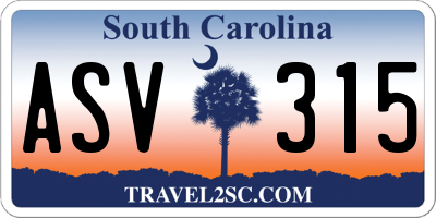 SC license plate ASV315