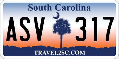 SC license plate ASV317