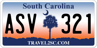 SC license plate ASV321