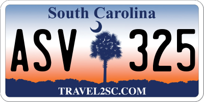 SC license plate ASV325