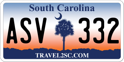 SC license plate ASV332
