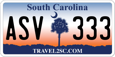 SC license plate ASV333