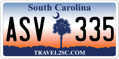 SC license plate ASV335