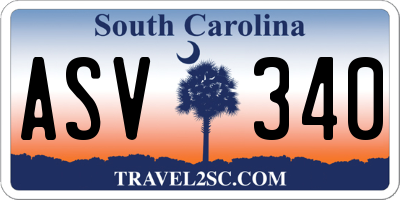 SC license plate ASV340