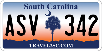 SC license plate ASV342