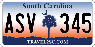 SC license plate ASV345