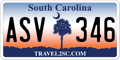 SC license plate ASV346