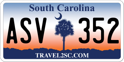 SC license plate ASV352