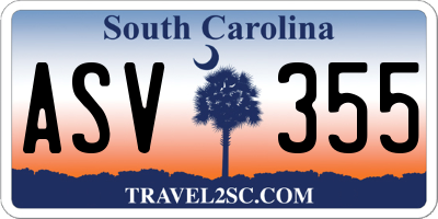 SC license plate ASV355