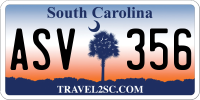 SC license plate ASV356