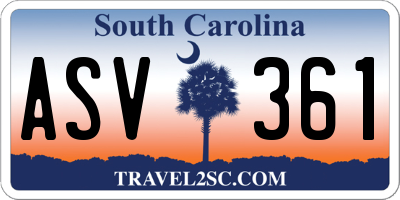 SC license plate ASV361