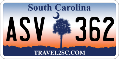 SC license plate ASV362