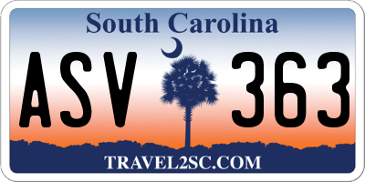 SC license plate ASV363