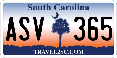 SC license plate ASV365