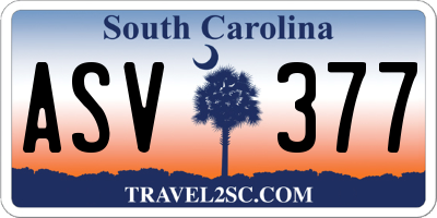 SC license plate ASV377