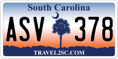 SC license plate ASV378