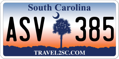 SC license plate ASV385